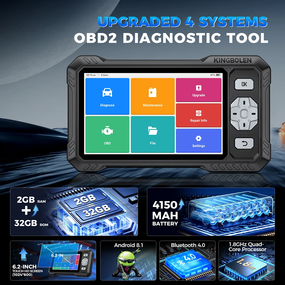 Escáner OBD2 CAN FD KINGBOLEN S608 reset FCA AutoAuth - imagen 2