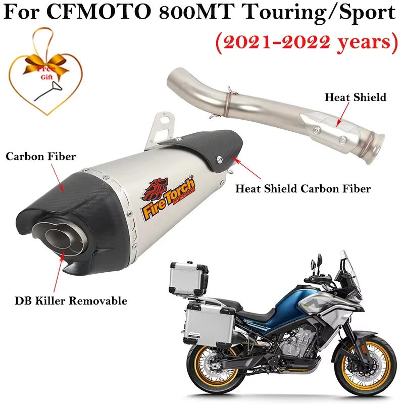 Silenciador de escape CFMOTO 800MT Touring/Sport con DB killer - imagen 2