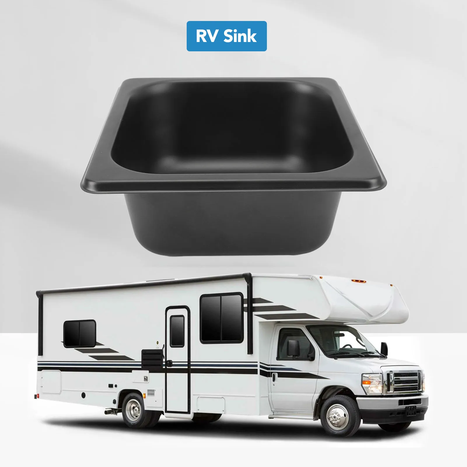 Fregadero de barco RV de acero galvanizado negro inoxidable 304 - imagen 3