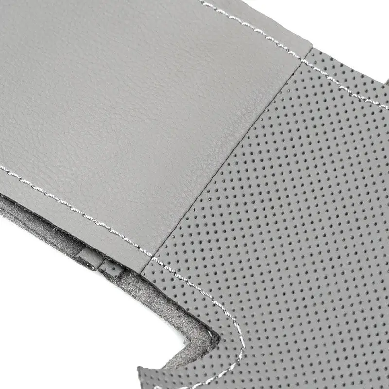 Protector volante cuero perforado gris para Audi A3 A4 A5 A6 A8 Q5 Q7 - imagen 3