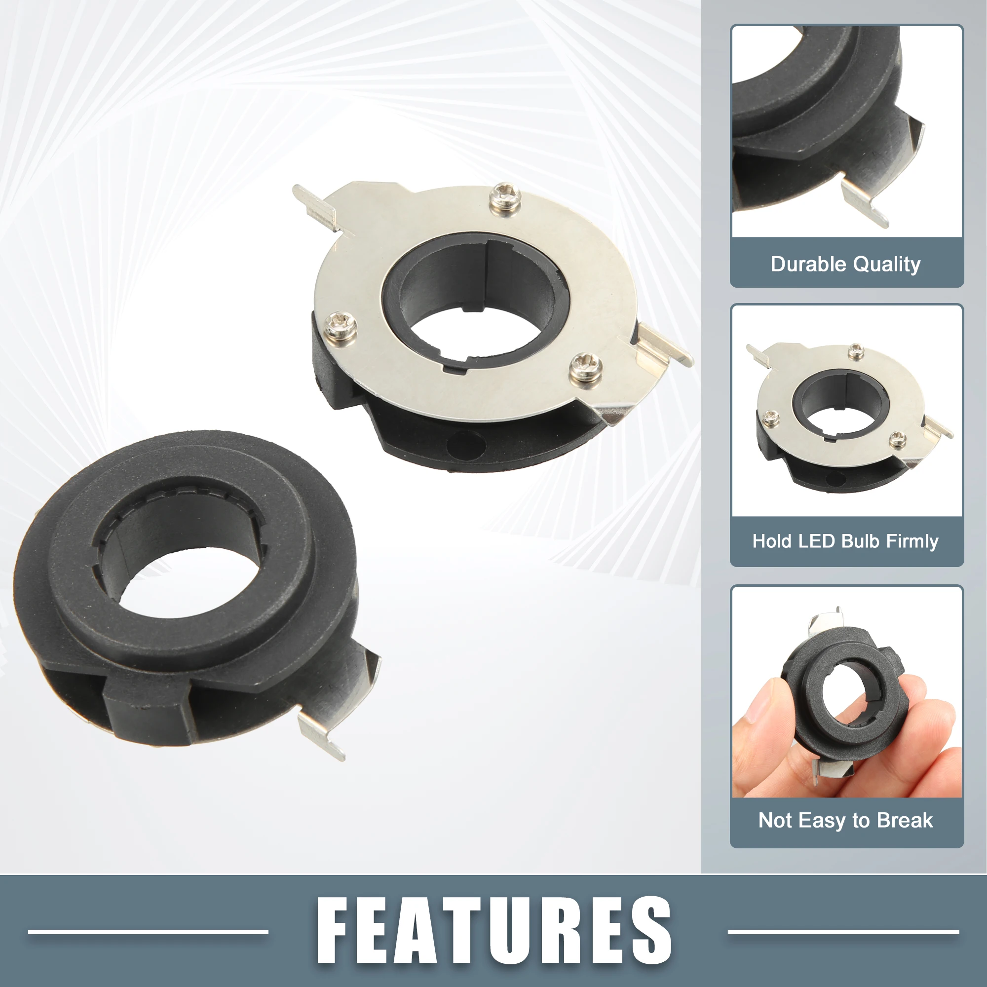 X Autohaux-soporte para bombilla de faro LED H7, adaptador de Base de enchufe, Clip para BMW E60, ML450, ML500, GLA63, AMG, GL350, E350, ML350, GTI - imagen 3