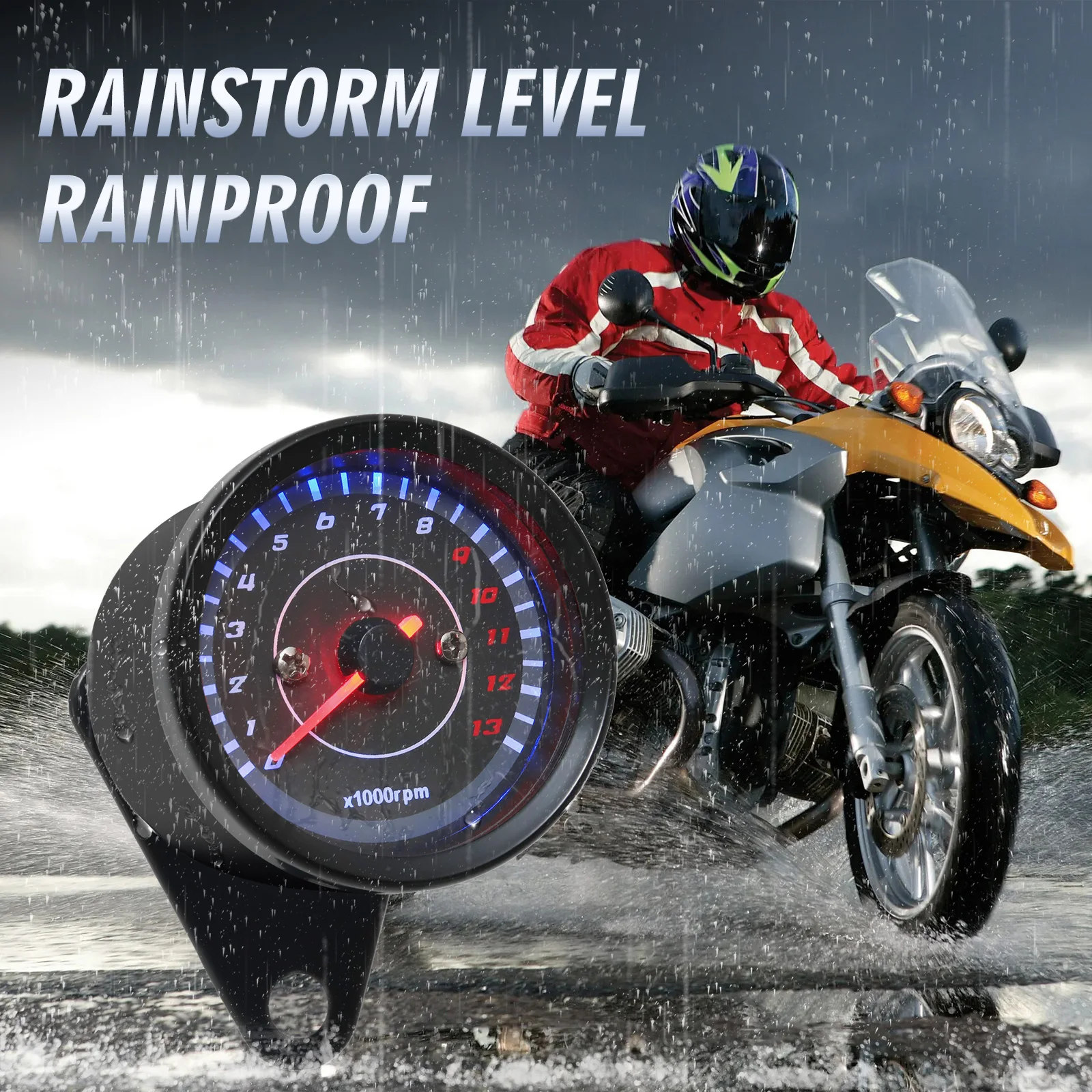 Tacómetro universal para moto 0-13.000 rpm con retroiluminación LED - imagen 3
