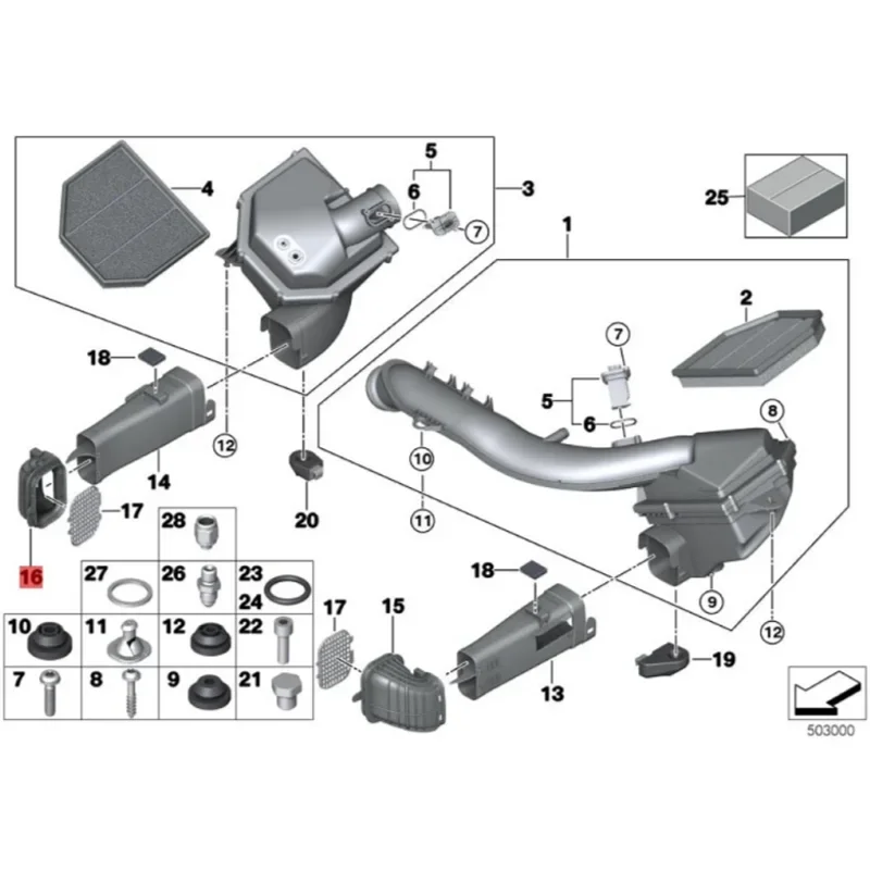 Manguera admisión BMW Serie 1 2 3 4 F20-F32 – OEM 13717613156 - imagen 4