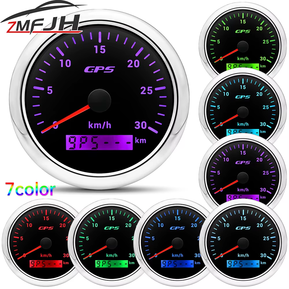 Velocímetro digital GPS 85 mm con antena para coche, camión y barco