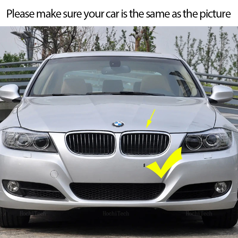 Rejilla frontal doble listón negro brillante BMW Serie 3 E90 E91 LCI - imagen 4