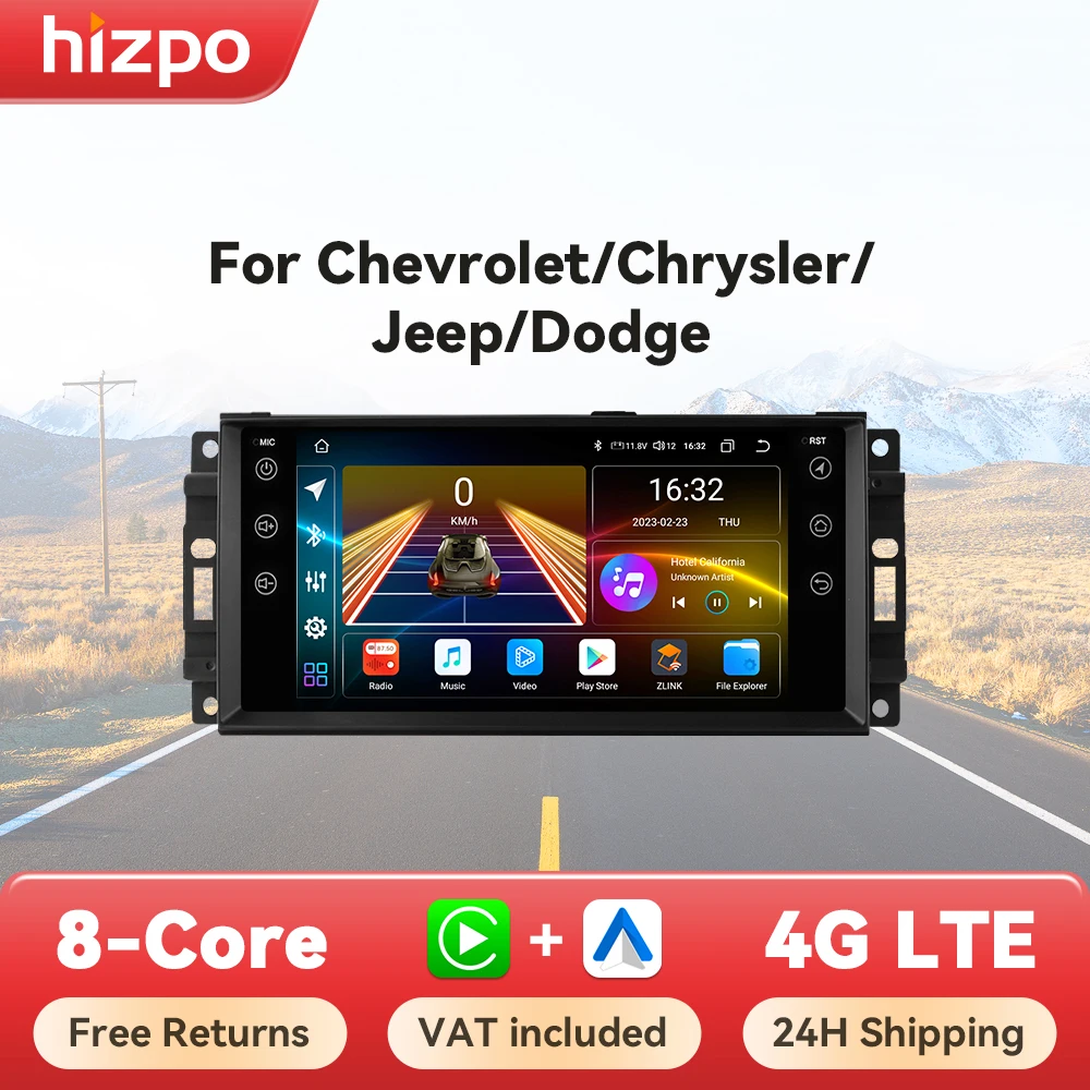 Radio multimedia GPS Hizpo con CarPlay y Android para Jeep
