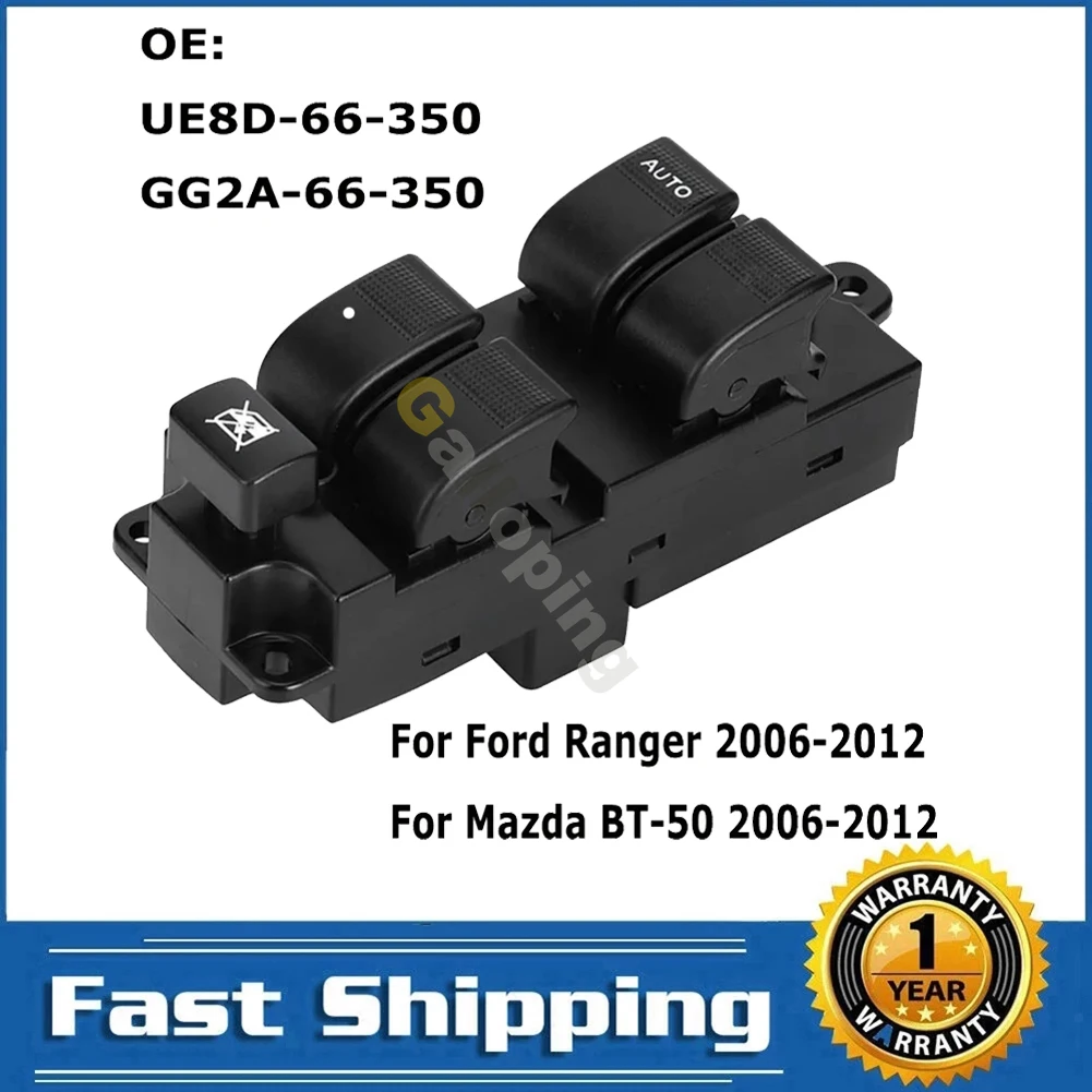 Botón de Control de elevador de interruptor de ventana eléctrico para Ford Ranger Mazda BT-50 2006-2012 accesorios de coche UE8D-66-350 GG2A-66-350