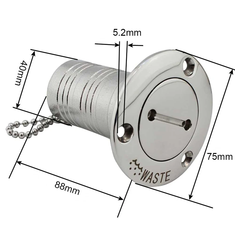 Relleno de cubierta de Hardware para barcos marinos, 38/50mm, tapa de llave de acero inoxidable 316, relleno de cubierta de combustible de Gas diésel para residuos de agua, 1,5 "y 2" - imagen 5