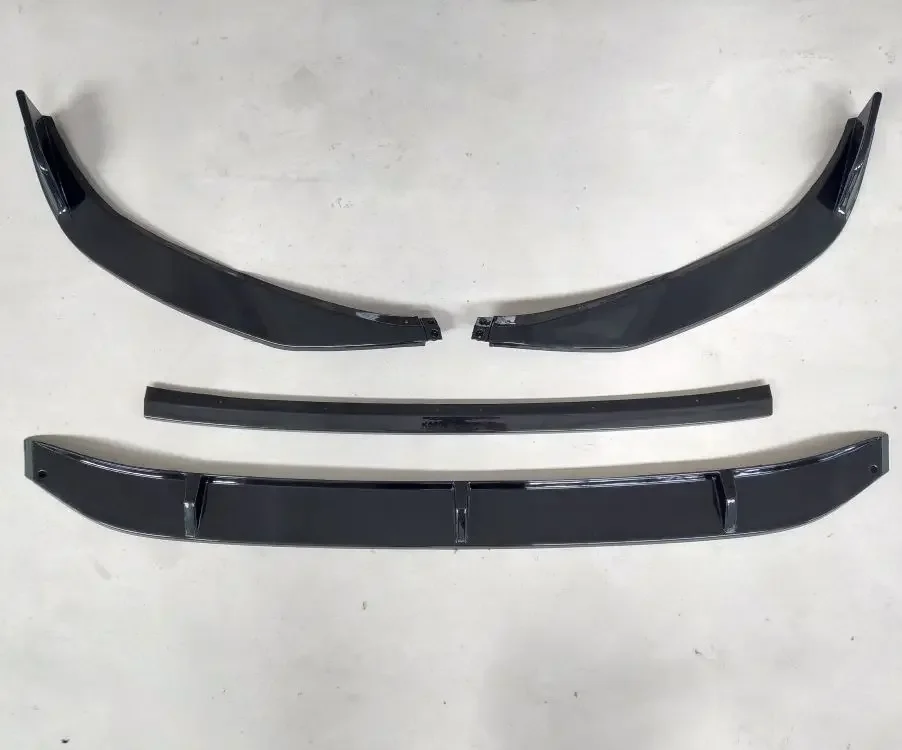 Para Volkswagen BORA 2019 año parachoques delantero de coche kit de carrocería de cola modificación de labio en alerón de parachoques barbilla negro brillante - imagen 3