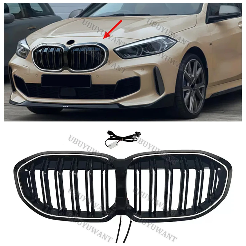 Parrilla de riñón doble línea BMW Serie 1 F40 efecto carbono - imagen 3