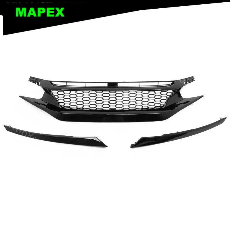 Parrilla superior parachoques Honda Civic 2019-2021, panal ABS - imagen 4