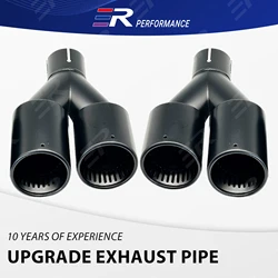 Punta de escape universal tipo V de acero inoxidable mate