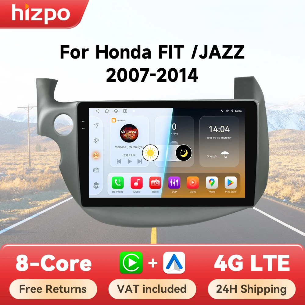 Autoradio Android Honda Fit/Jazz 2007-2013 – 10,1" GPS Carplay 4G