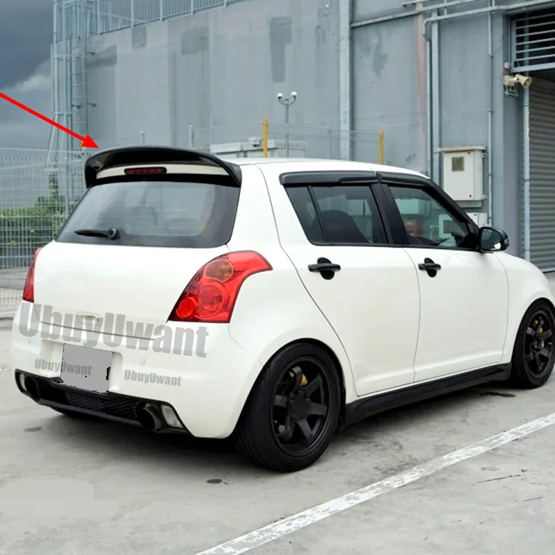 Alerón de techo trasero en fibra de carbono estilo cuchara para Suzuki Swift