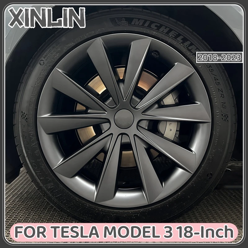 Tapacubos 18 pulgadas para Tesla Model 3 2020-2023 - Juego completo tapas rueda