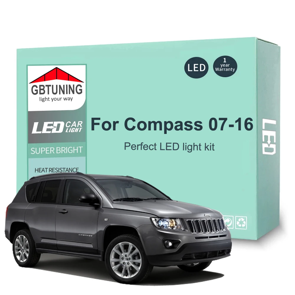 Bombillas LED interiores CANBUS para Jeep Compass 2007-2016
