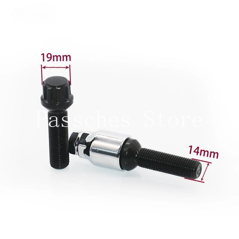 Kit 4 tornillos antirrobo extralargos 45mm M12-M14 con llave - imagen 4
