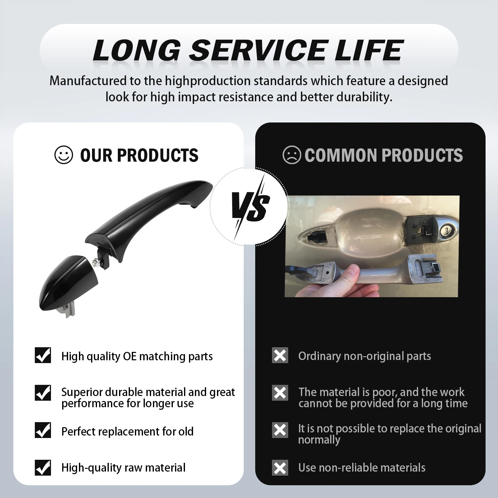 Manija de puerta adecuada para X5 E53 1999-2006, lado exterior derecho del pasajero reemplaza 512182 - imagen 5