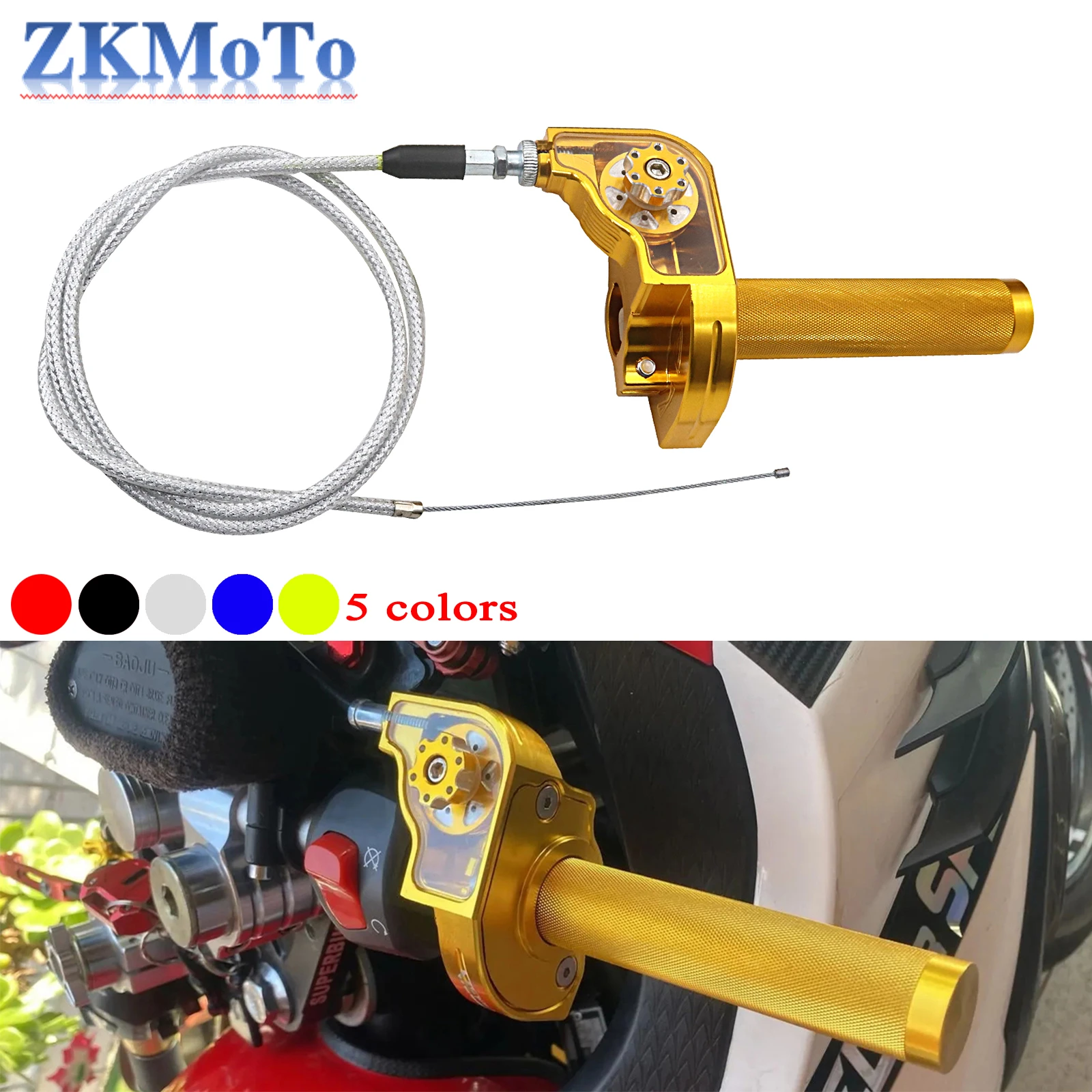 Acelerador universal aluminio CNC moto – empuñadura giratoria