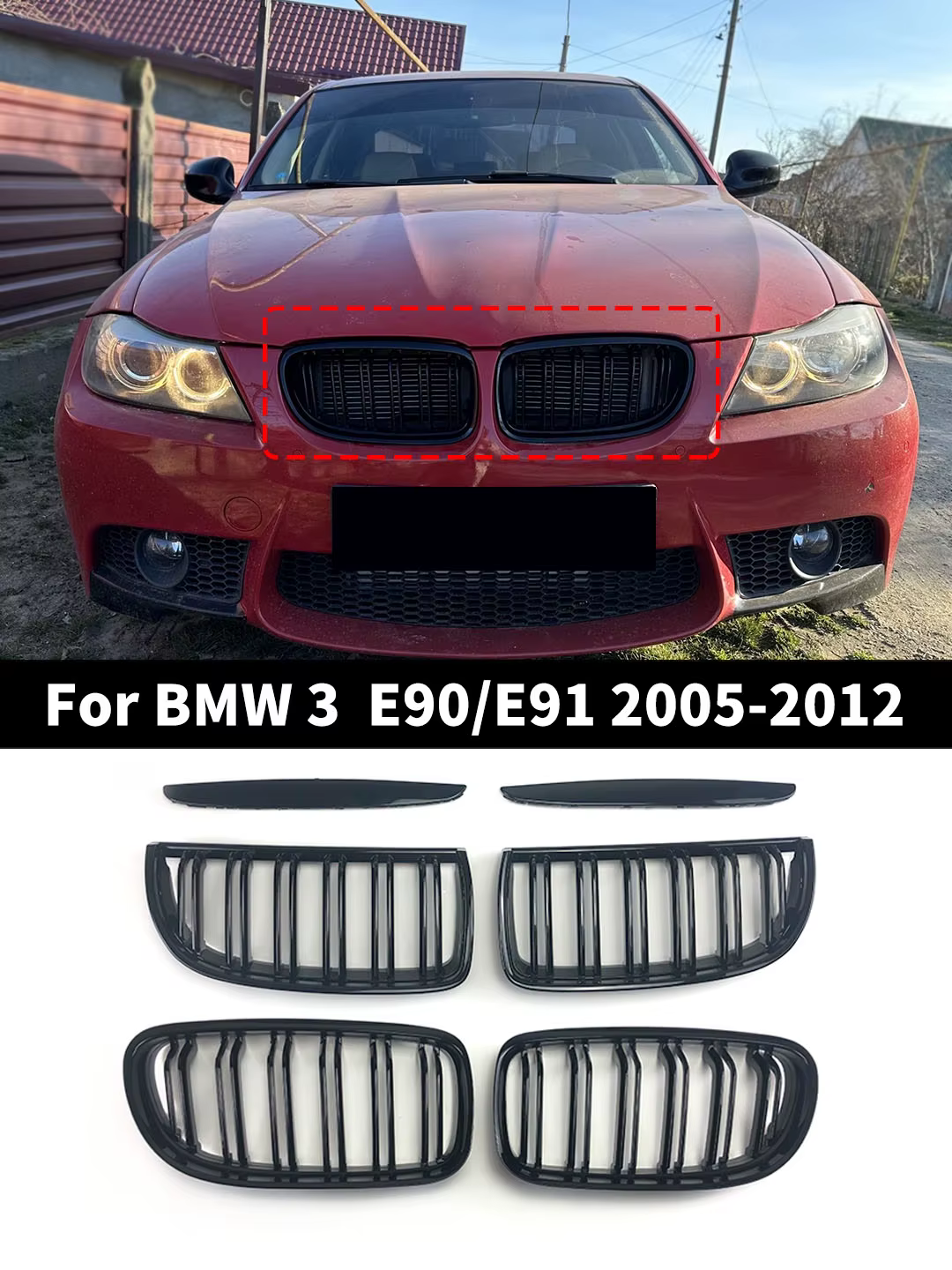 Vista de la rejilla de parachoques delantero para BMW Serie 3