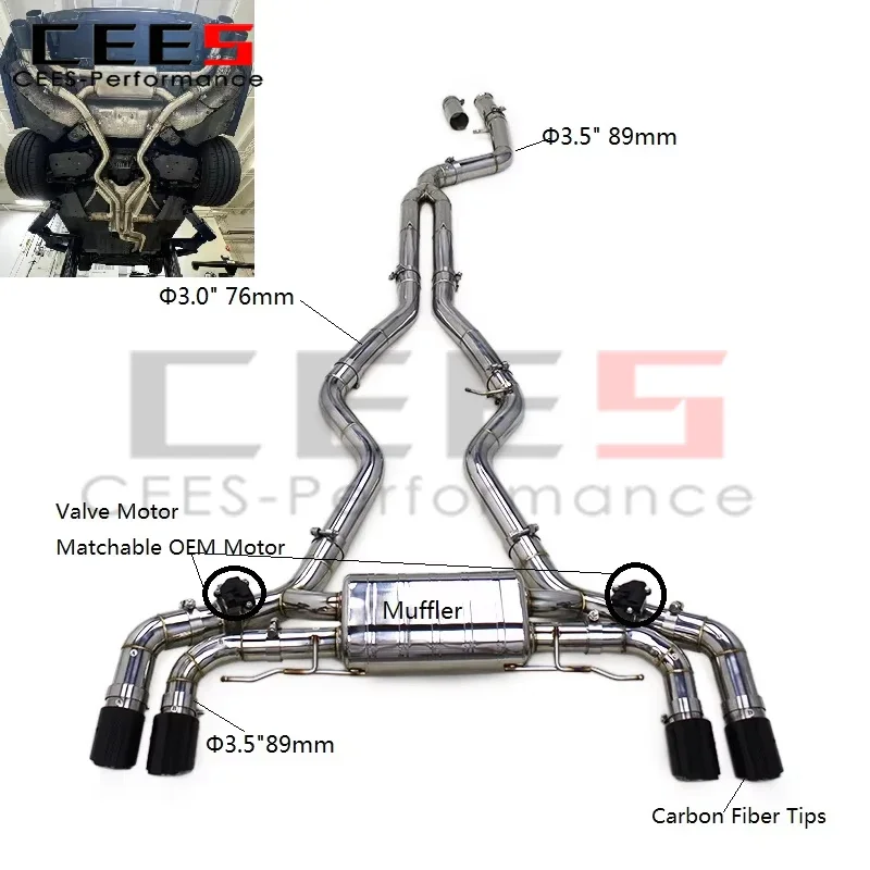 CEES Válvula de rendimiento + Escape Catback BMW B58 2019-2025