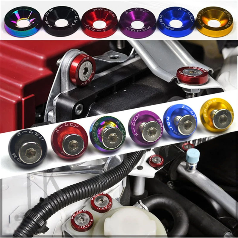 Tornillos hexagonales M6x20 arandela guardabarros - estilo JDM - imagen 2