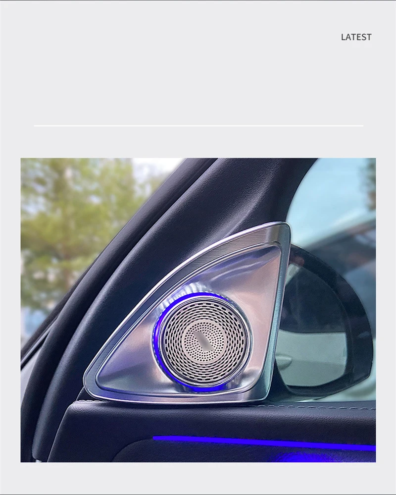 Vista del diseño de bocina triple 3D del altavoz para Mercedes-Benz W206