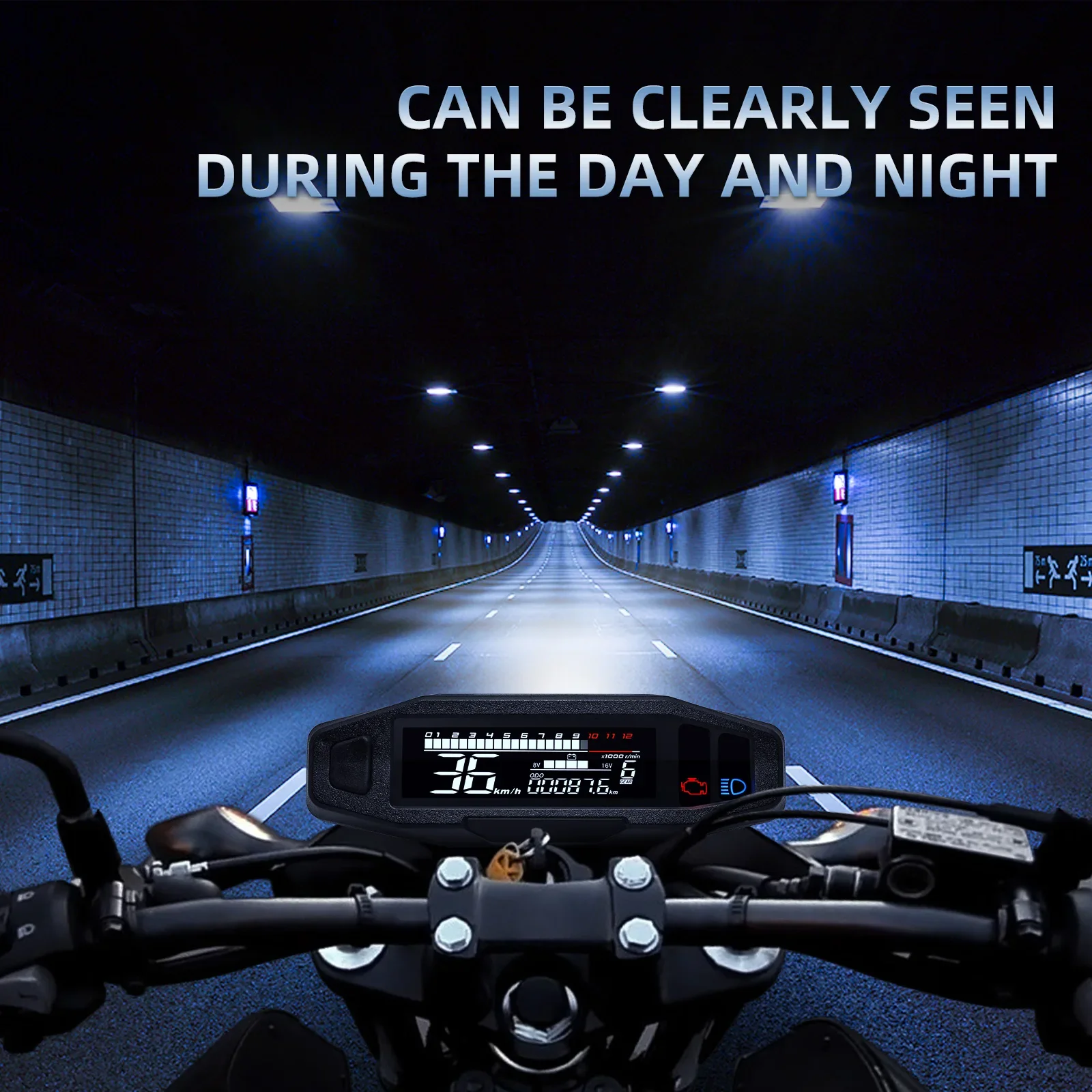 Tacómetro digital universal para moto con velocímetro y odómetro - imagen 5