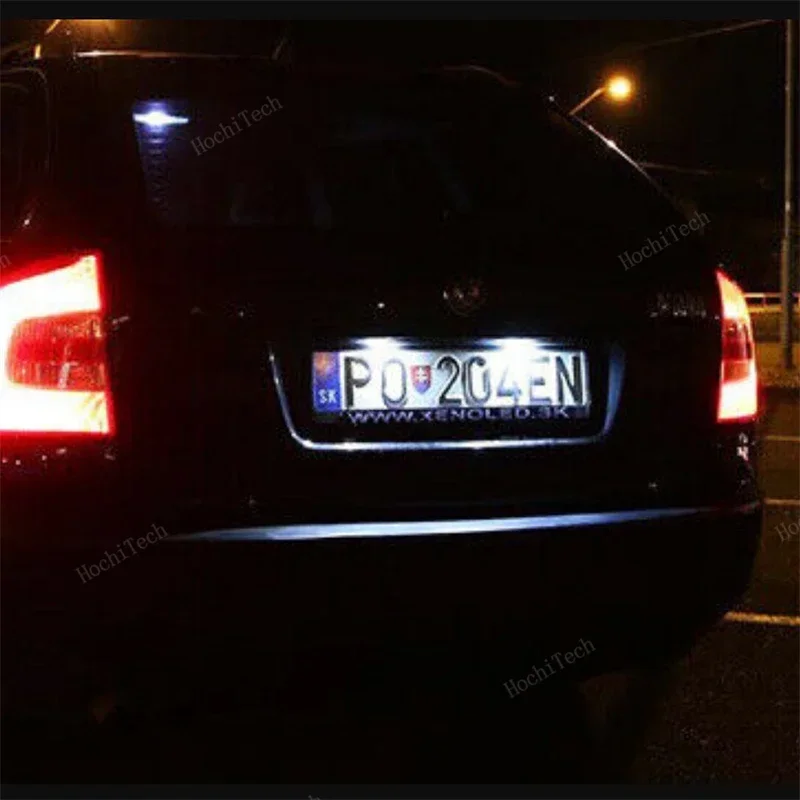 Lámpara LED blanca de matrícula para Skoda Octavia II y Roomster - imagen 2