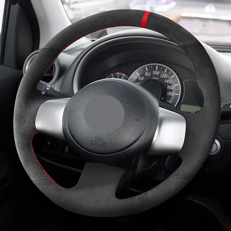 Funda volante gamuza trenzada a mano para Nissan Versa, Sunny y March