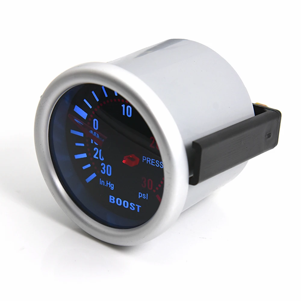 Manómetro de turbo 52 mm 12 V LED blanco, -30 inHg a 30 PSI - imagen 4