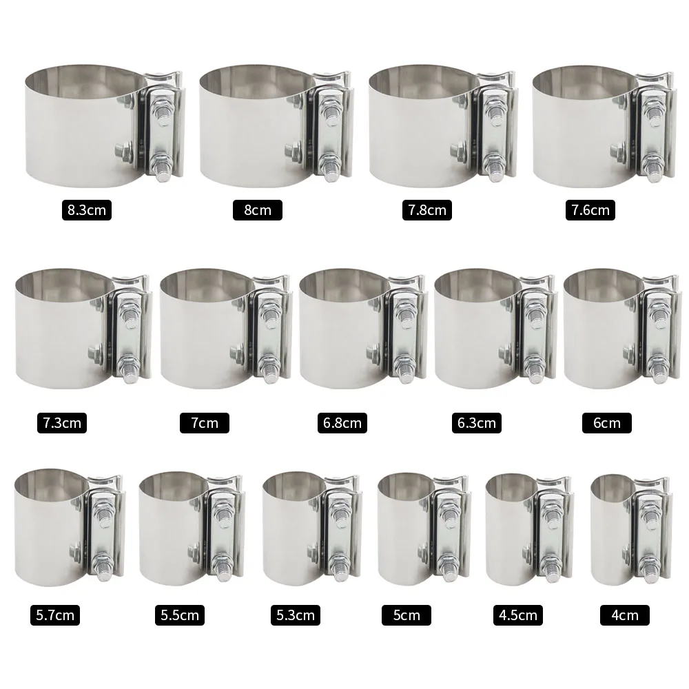 2,0 "2,25" 2,5 "2,75" 3,0 "4,0" 4,5 "40-83mm tubo de escape OD manga acoplador abrazadera de tubo piezas de reparación abrazadera de acero inoxidable - imagen 2