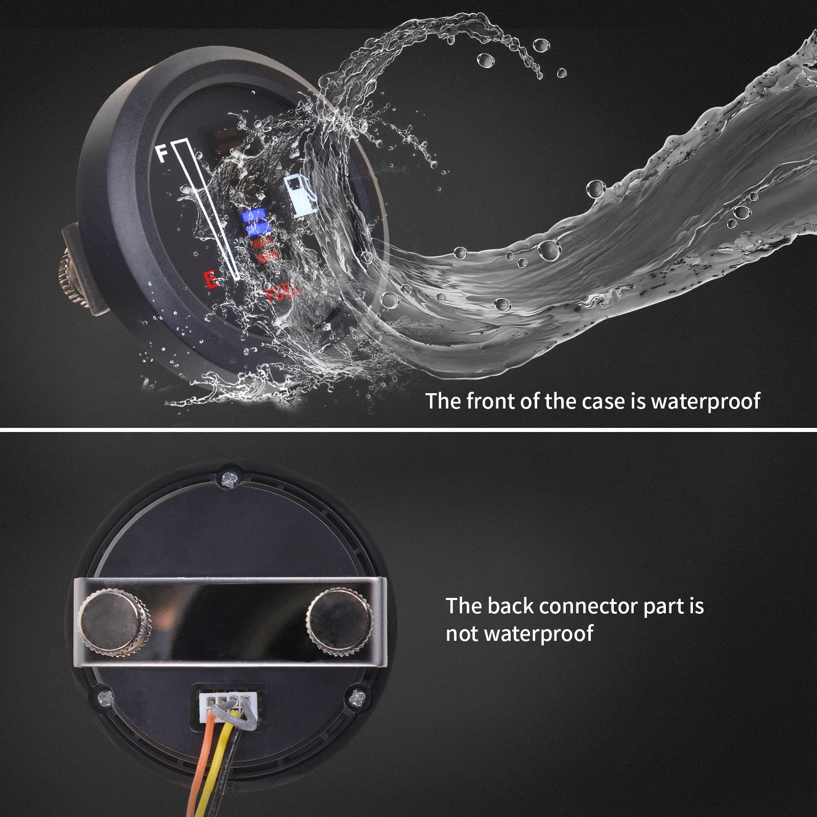 Medidor nivel combustible LED universal 52mm 12V/24V para moto y coche - imagen 5