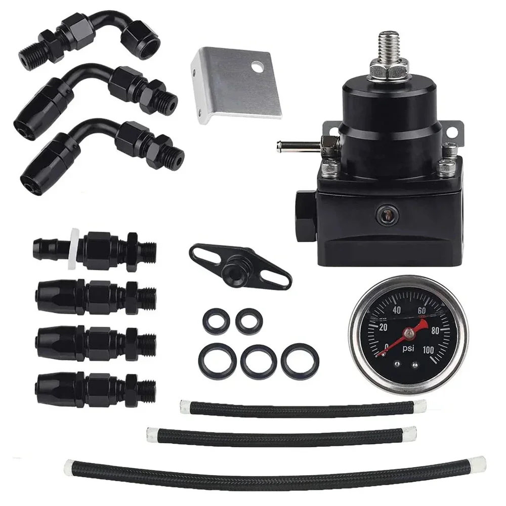 Regulador de presión combustible EFI universal 100psi con manómetro AN6 - imagen 3