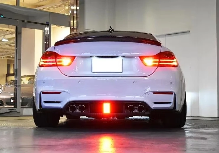 Difusor trasero de fibra de carbono con LED para BMW M3/M4 F80/F82 - imagen 5