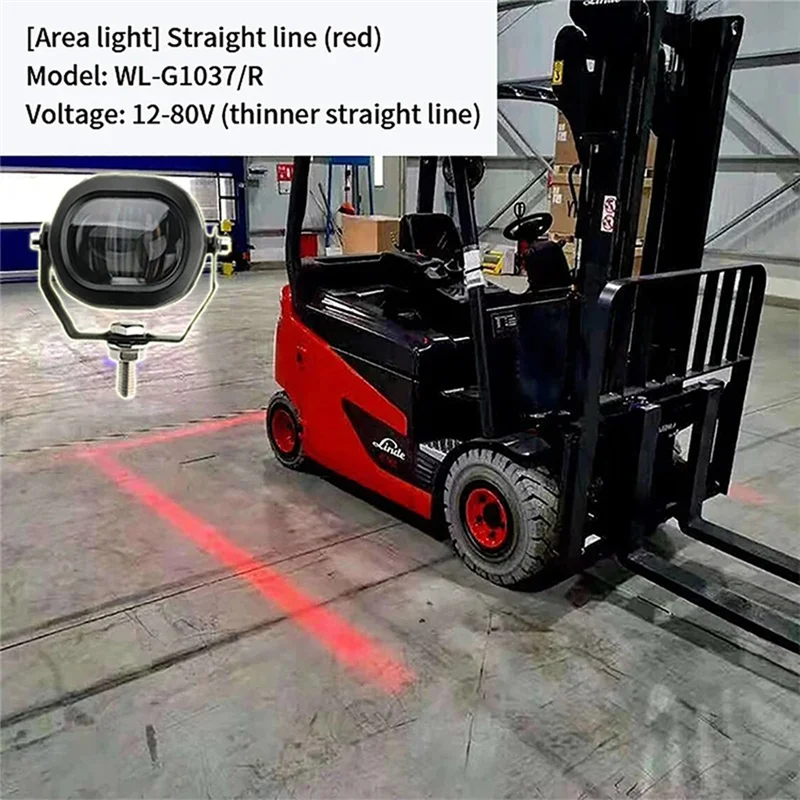 Luz de trabajo LED roja para carretilla elevadora 12-80 V - imagen 2