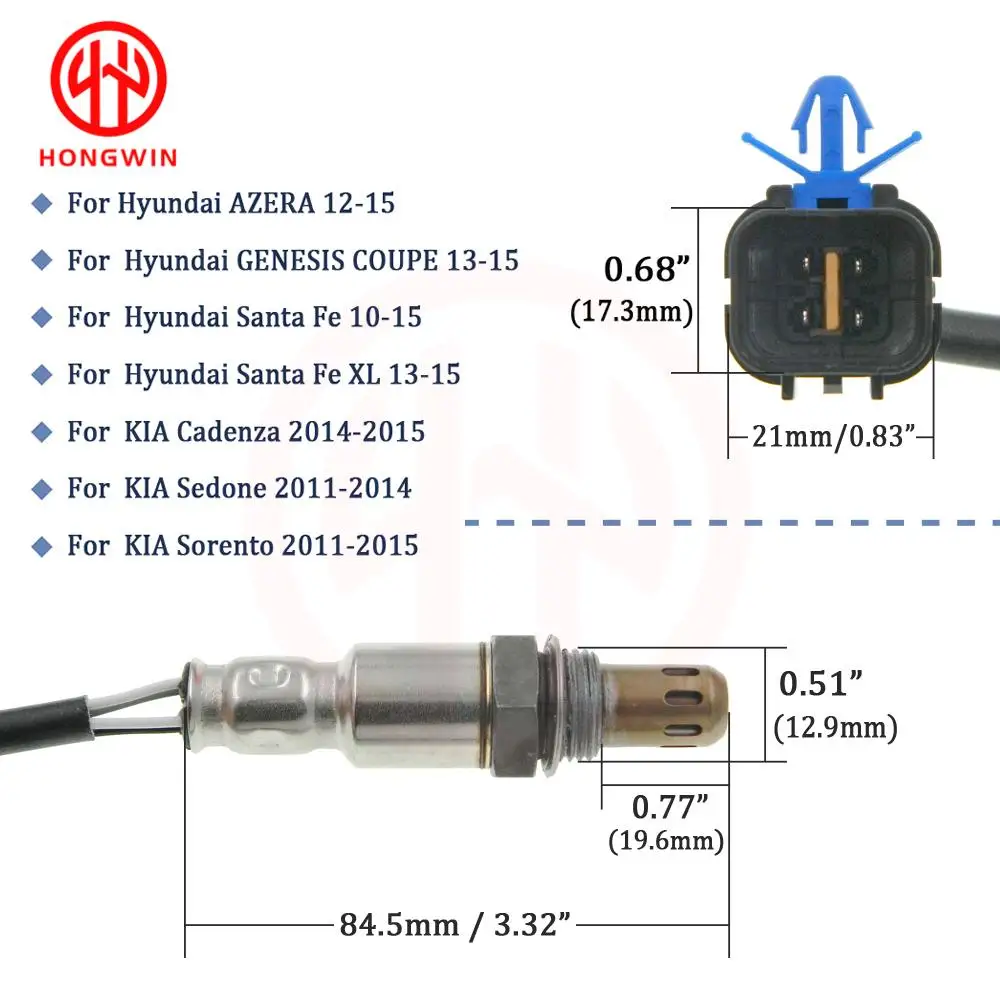 Conector y cuerpo del sensor O2