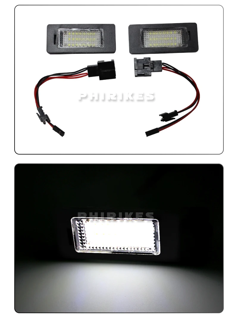 Kit de 2 luces LED blancas para matrícula