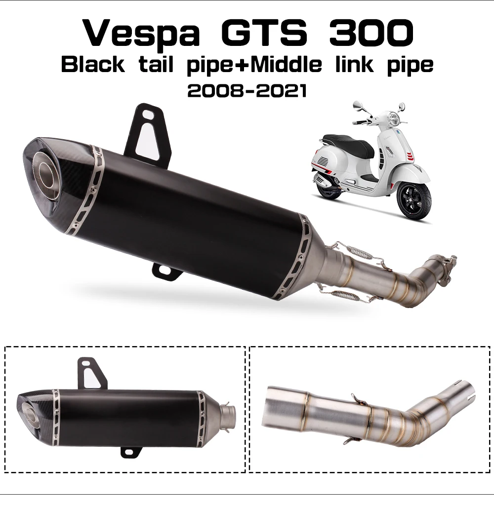 Escape completo Slip-On Vespa GTS 300 tubo frontal y enlace - imagen 4