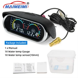 Medidor de temperatura del agua + voltímetro 2 en 1 medidor Digital LCD con Sensor de temperatura del agua 1/8 NPT para camión automático