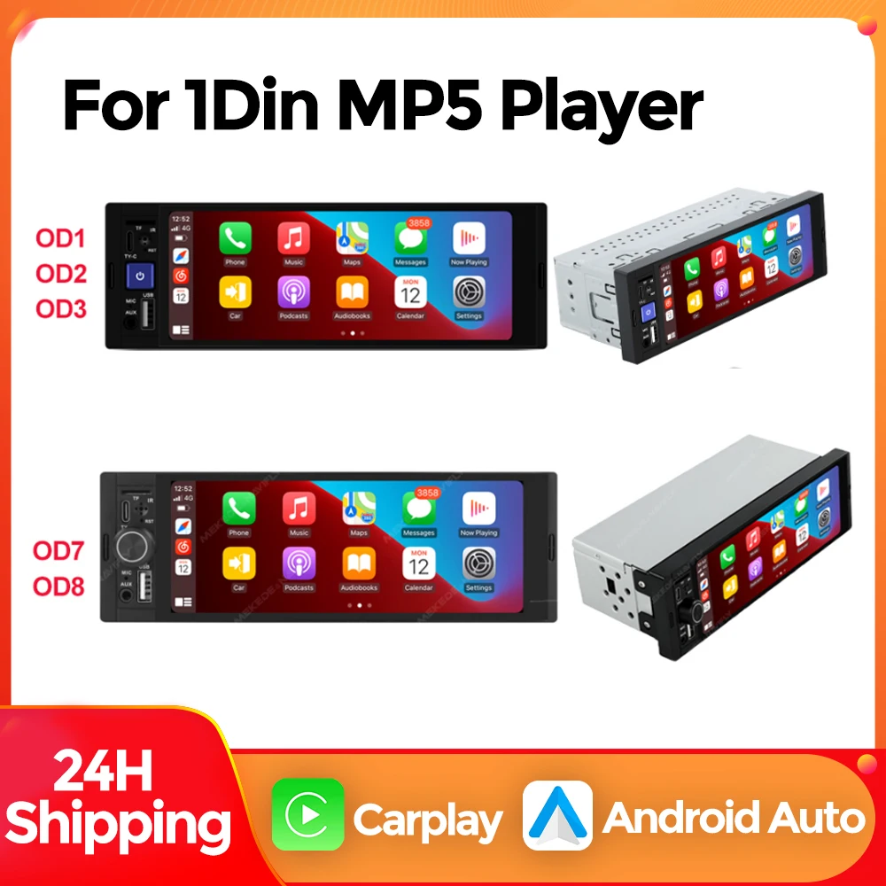 MEKEDE Autoradio 1 DIN multimedia con CarPlay y Android Auto