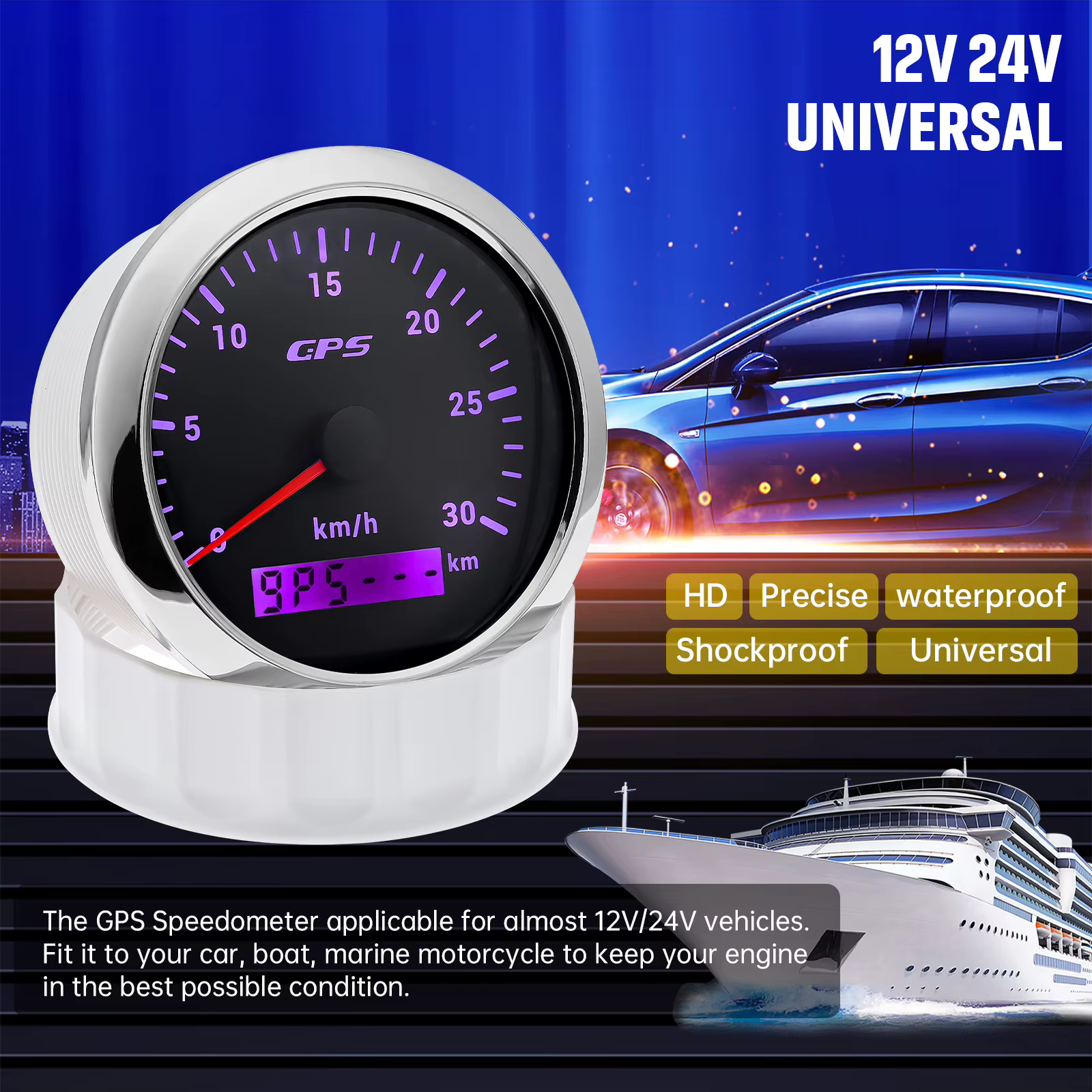 Velocímetro digital GPS 85 mm con antena para coche, camión y barco - imagen 2