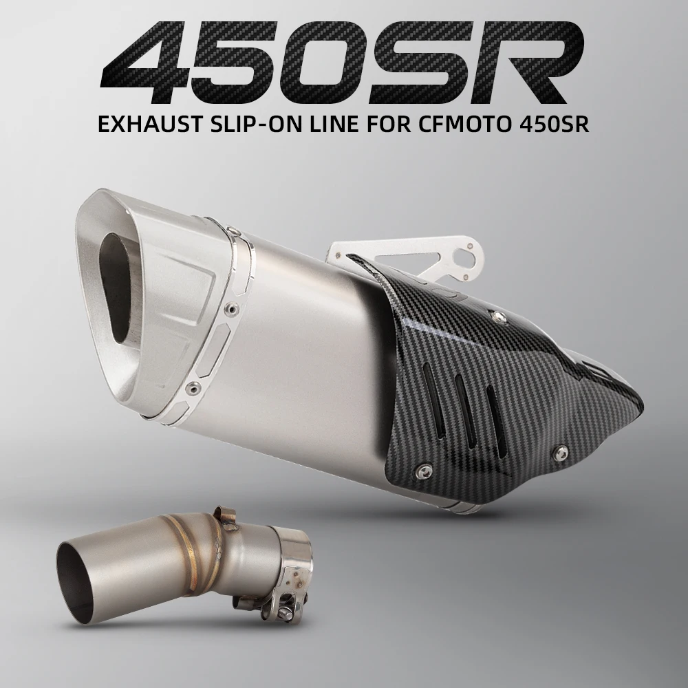 Silenciador de escape CFMOTO 450SR 2022-2024 de acero inoxidable - imagen 2
