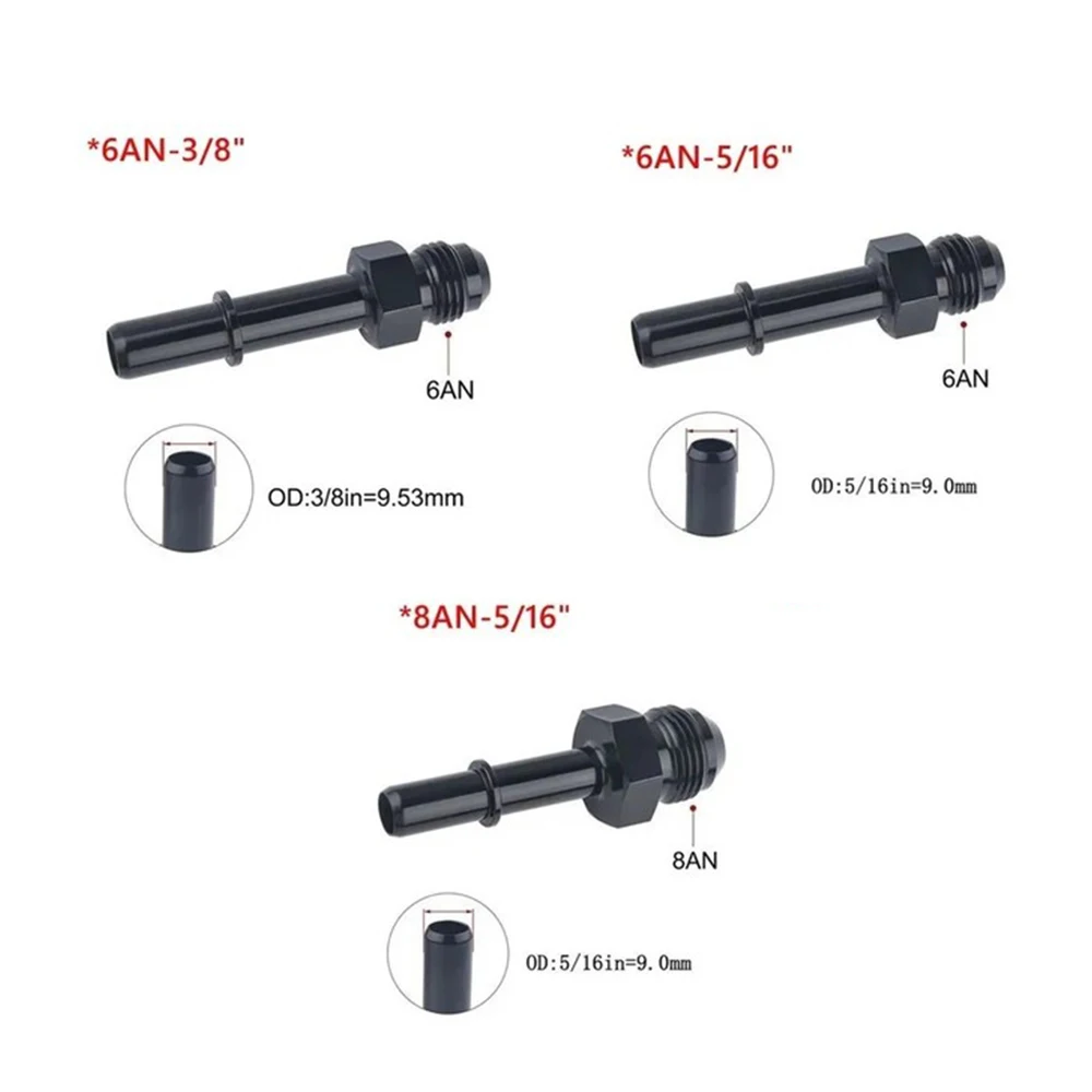 Adaptador EFI macho 6AN/8AN a SAE 3/8″ de conexión rápida - imagen 2