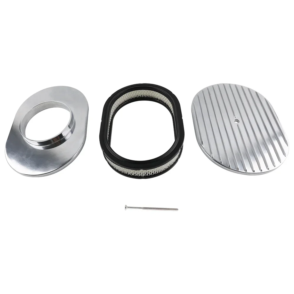 Filtro de aire ovalado de aluminio para Chevy Ford Hot Rod clásico - imagen 4