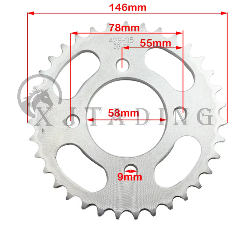 Piñón trasero cadena 428 35T - Moto 50-125cc ATV Quad