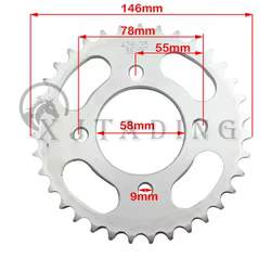 Piñón trasero cadena 428 35T - Moto 50-125cc ATV Quad