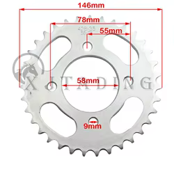 Piñón trasero cadena 428 35T - Moto 50-125cc ATV Quad