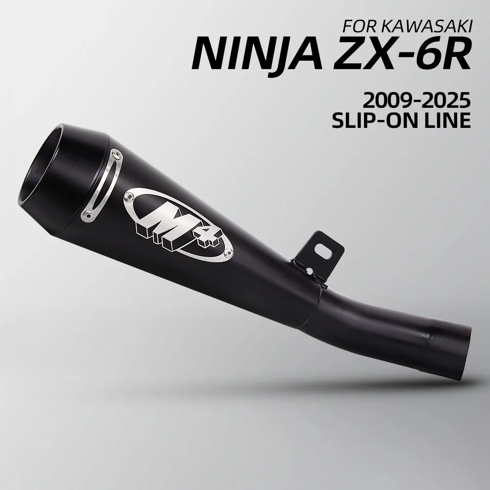 Silenciador de línea deslizante M4 de escape de motocicleta con línea de carreras DB Killer para motocicleta Kawasaki ZX-6R ZX6R 2009-2025