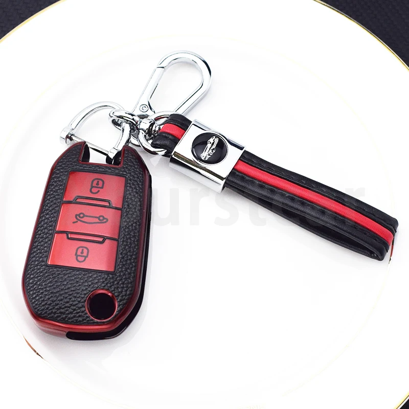 Funda cuero TPU con tapa para mando coche Peugeot 208 Citroen C4 C3 - imagen 5